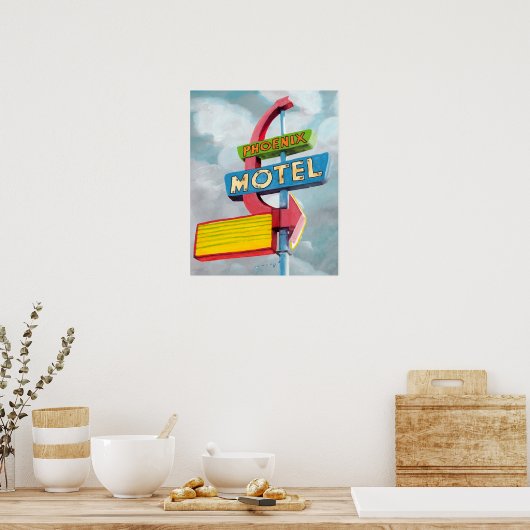 Watercolor Phoenix Motel ポスター (キッチン)