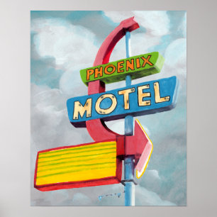 Watercolor Phoenix Motel ポスター