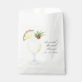 Watercolor Pina Colada Cocktail Bridal Shower フェイバーバッグ (正面)