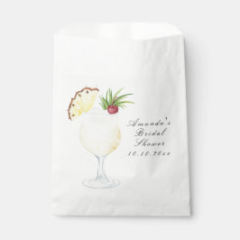 Watercolor Pina Colada Cocktail Bridal Shower フェイバーバッグ