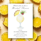 Watercolor Pina Colada Cocktail Bridal Shower 招待状