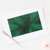 Watercolor pine branches pattern on black backgrou 長方形シール (封筒)