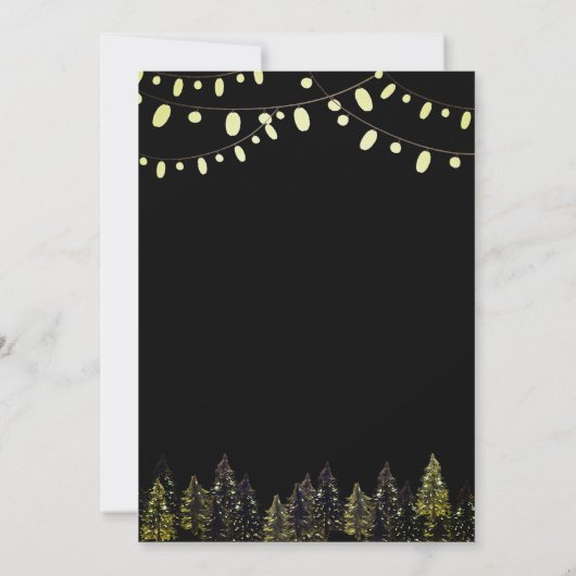 Watercolor Pine Forest Christmas 招待状 (裏面)