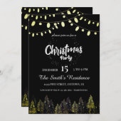 Watercolor Pine Forest Christmas 招待状 (正面/裏面)