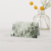 Watercolor Pine Forest Fill in プレイスカード (裏面)