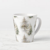 Watercolor Pine Forest Latte Mug カフェラテマグ (右アングル)