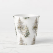 Watercolor Pine Forest Latte Mug カフェラテマグ (正面)