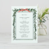 Watercolor Pine Garland Wedding Mint Green メニュー (スタンド正面)