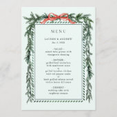 Watercolor Pine Garland Wedding Mint Green メニュー (正面)