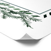 Watercolor Pine Garland Wedding Welcome ポスター (角)