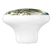 Watercolor Pine Pattern Elegant Winter  セラミックノブ (側面)