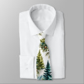 Watercolor Pine Pattern Elegant Winter  ネクタイ (タイ)