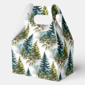 Watercolor Pine Pattern Elegant Winter  フェイバーボックス (裏面)