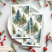 Watercolor Pine Pattern Winter Bridal Shower