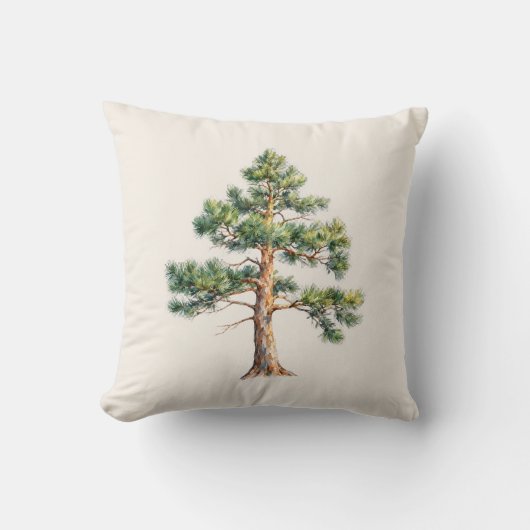 Watercolor Pine Tree クッション (正面)