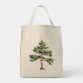 Watercolor Pine Tree トートバッグ (裏面)