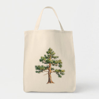 Watercolor Pine Tree トートバッグ
