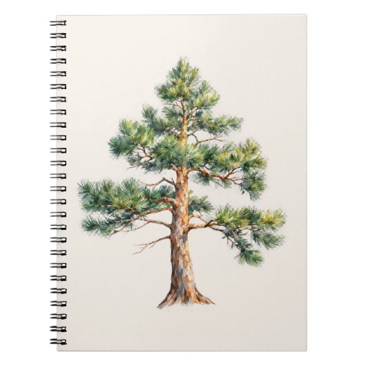 Watercolor Pine Tree ノートブック (正面)