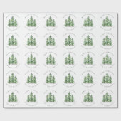 Watercolor Pine Tree Forest ラッピングペーパー (フラット)