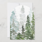 Watercolor Pine Tree Forest Arched シーズンカード (裏面)