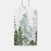 Watercolor Pine Tree Forest Christmas ギフトタグ (裏面)