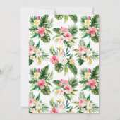 Watercolor Pineapple Hibiscus Tropical Baby Shower 招待状 (裏面)