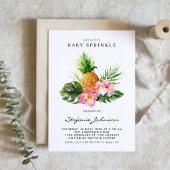 Watercolor Pineapple Tropical Baby Sprinkle 招待状