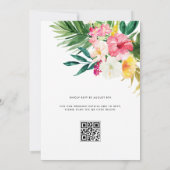 Watercolor Pineapple Tropical QR Code Wedding 招待状 (裏面)