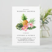 Watercolor Pineapple Tropical Wedding Shower 招待状 (スタンド正面)