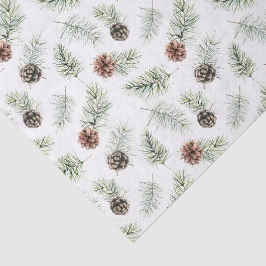 Watercolor Pinecones and Pine Winter Holiday 薄葉紙 (詳細)
