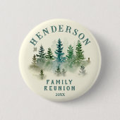 Watercolor PineTrees Family Reunion Button 缶バッジ (正面)