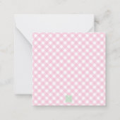 Watercolor Pink 1st Birthday Monogram Crest Party ノートカード (裏面)