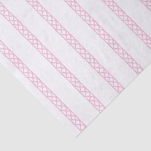 Watercolor Pink and White Bamboo Stripes 薄葉紙 (詳細)