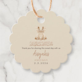 Watercolor Pink Baby Clothes Aqeeqah Round Favor フェイバータグ