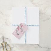 Watercolor Pink Balloons Its A Girl Baby Shower ギフトタグ (より糸付き)