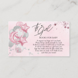 Watercolor Pink Balloons Its A Girl Books for Baby エンクロージャーカード