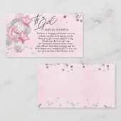 Watercolor Pink Balloons Its A Girl Display Shower エンクロージャーカード (正面/裏面)