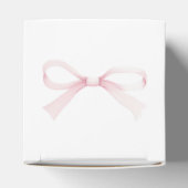 Watercolor Pink Bow Baptism Cube フェイバーボックス (上部)