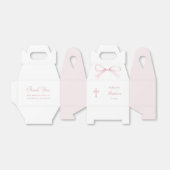 Watercolor Pink Bow Baptism Small Gable フェイバーボックス (折り畳みなし)
