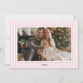 Watercolor Pink Bow Christmas Tree Photo シーズンカード (裏面)