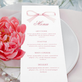 Watercolor Pink Bow Classic メニュー
