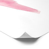 Watercolor Pink Bow Coquette Baby Shower Welcome ポスター (角)