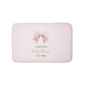 Watercolor Pink Bow Dots Baby Shower バスマット (正面)