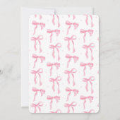 Watercolor Pink Bow First Birthday Invitation 招待状 (裏面)