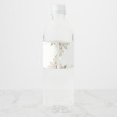 Watercolor Pink Bow Water Bottle Labels ペットボトルラベル (裏面)