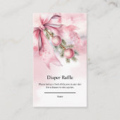 Watercolor Pink Bow with Baubles  エンクロージャーカード (正面)