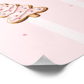 Watercolor Pink Christmas Cookie Baby Shower ポスター (角)