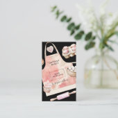 Watercolor Pink Desserts Pastry Chef 名刺 (スタンド正面)