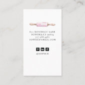 Watercolor Pink Desserts Pastry Chef 名刺 (裏面)