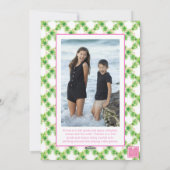 Watercolor Pink Flamingo Beach Christmas Photo シーズンカード (裏面)